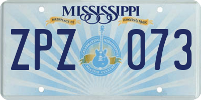 MS license plate ZPZ073