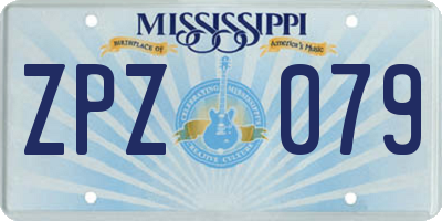 MS license plate ZPZ079