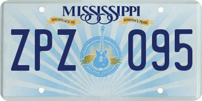 MS license plate ZPZ095