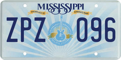 MS license plate ZPZ096