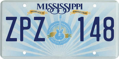 MS license plate ZPZ148