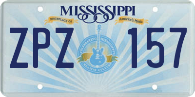 MS license plate ZPZ157