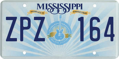 MS license plate ZPZ164