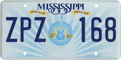 MS license plate ZPZ168