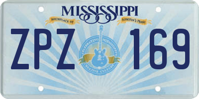 MS license plate ZPZ169