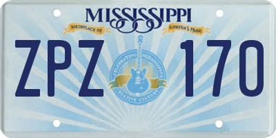 MS license plate ZPZ170