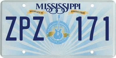 MS license plate ZPZ171