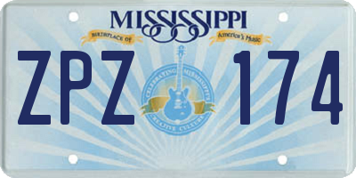 MS license plate ZPZ174