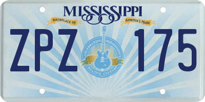 MS license plate ZPZ175
