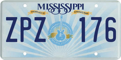 MS license plate ZPZ176