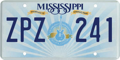 MS license plate ZPZ241