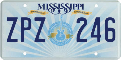 MS license plate ZPZ246