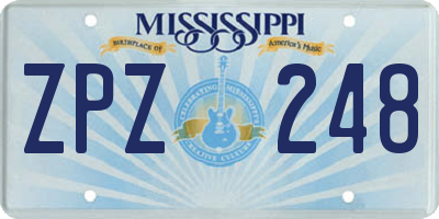 MS license plate ZPZ248
