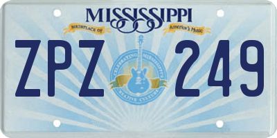 MS license plate ZPZ249