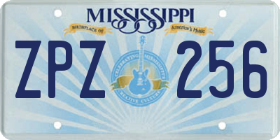 MS license plate ZPZ256