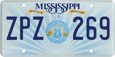 MS license plate ZPZ269