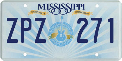 MS license plate ZPZ271