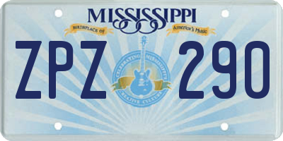 MS license plate ZPZ290