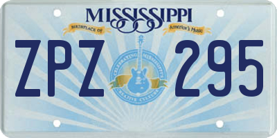 MS license plate ZPZ295
