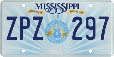MS license plate ZPZ297