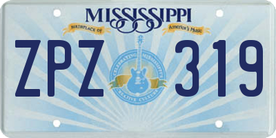 MS license plate ZPZ319