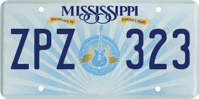MS license plate ZPZ323