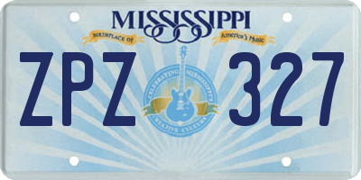 MS license plate ZPZ327