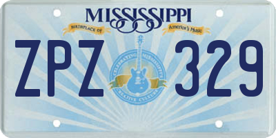 MS license plate ZPZ329