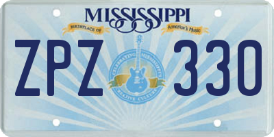 MS license plate ZPZ330