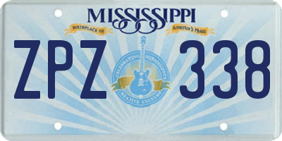 MS license plate ZPZ338