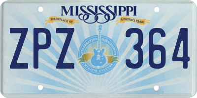 MS license plate ZPZ364