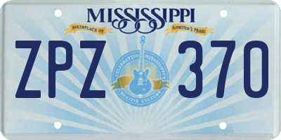 MS license plate ZPZ370
