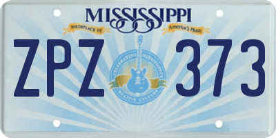 MS license plate ZPZ373
