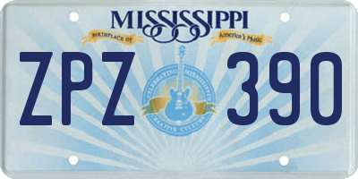 MS license plate ZPZ390