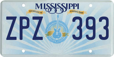 MS license plate ZPZ393