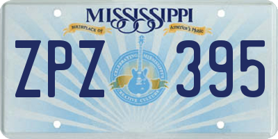 MS license plate ZPZ395