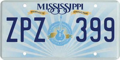 MS license plate ZPZ399