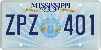 MS license plate ZPZ401