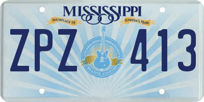 MS license plate ZPZ413