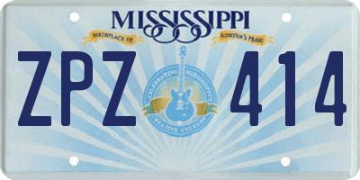 MS license plate ZPZ414