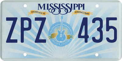 MS license plate ZPZ435