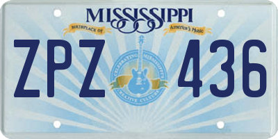 MS license plate ZPZ436