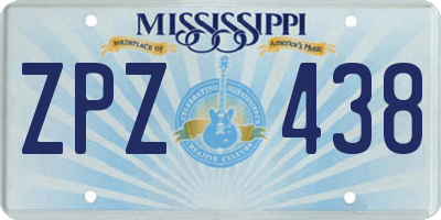 MS license plate ZPZ438