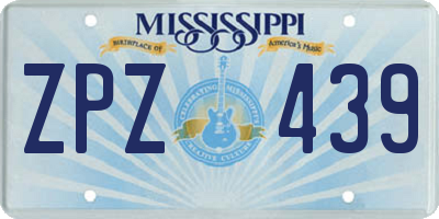 MS license plate ZPZ439