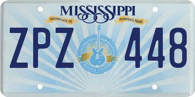 MS license plate ZPZ448