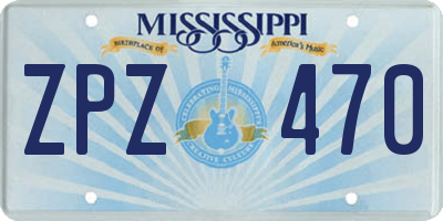 MS license plate ZPZ470