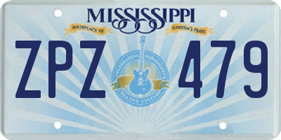 MS license plate ZPZ479