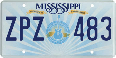 MS license plate ZPZ483