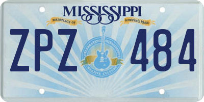 MS license plate ZPZ484