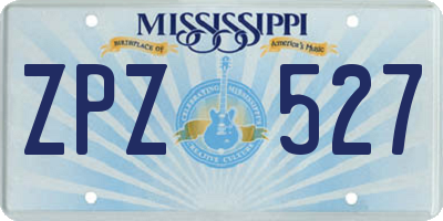 MS license plate ZPZ527